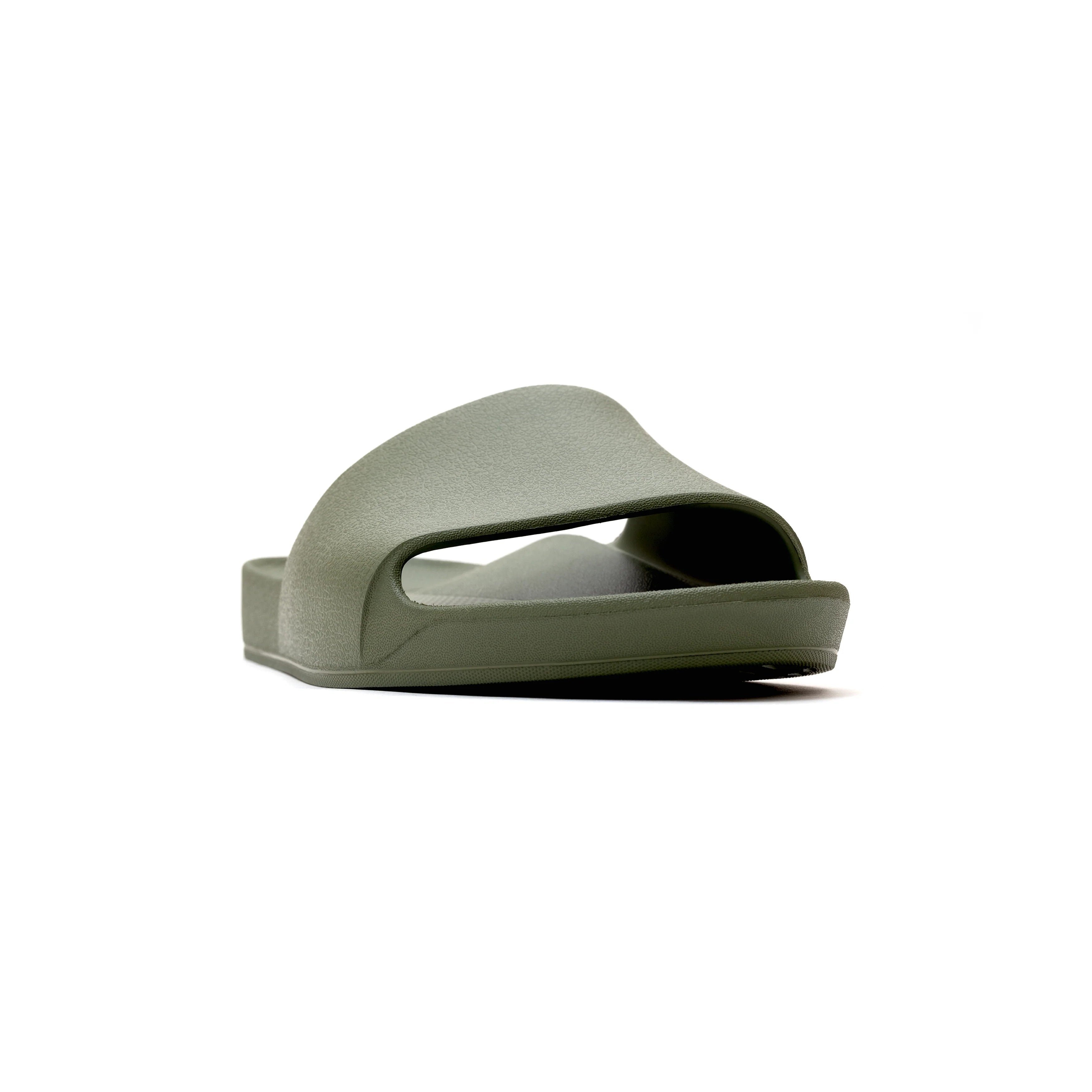 Arch Support Slides - Classic - Olive - Clean Look Travel Sandals