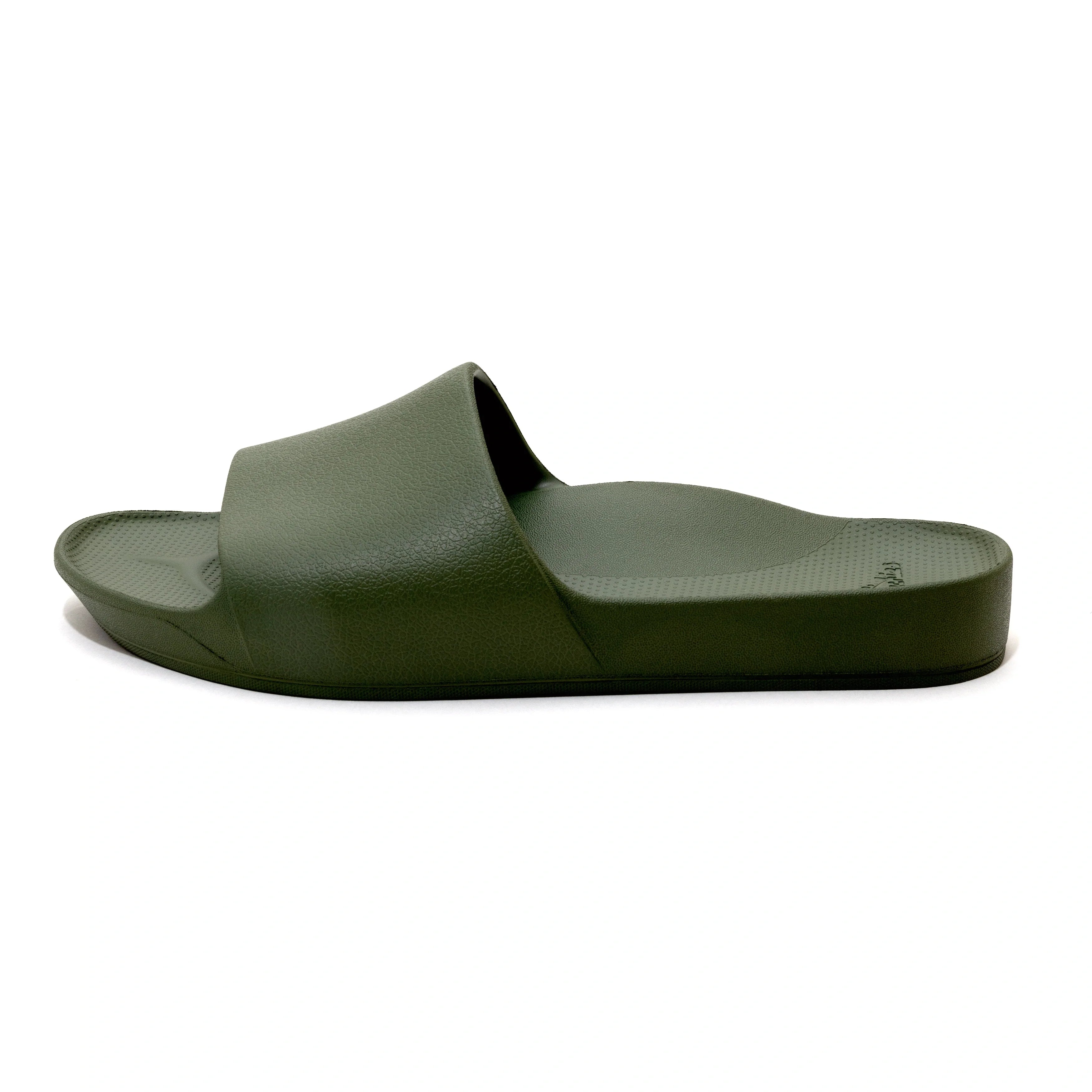 Arch Support Slides - Classic - Olive - Clean Look Travel Sandals