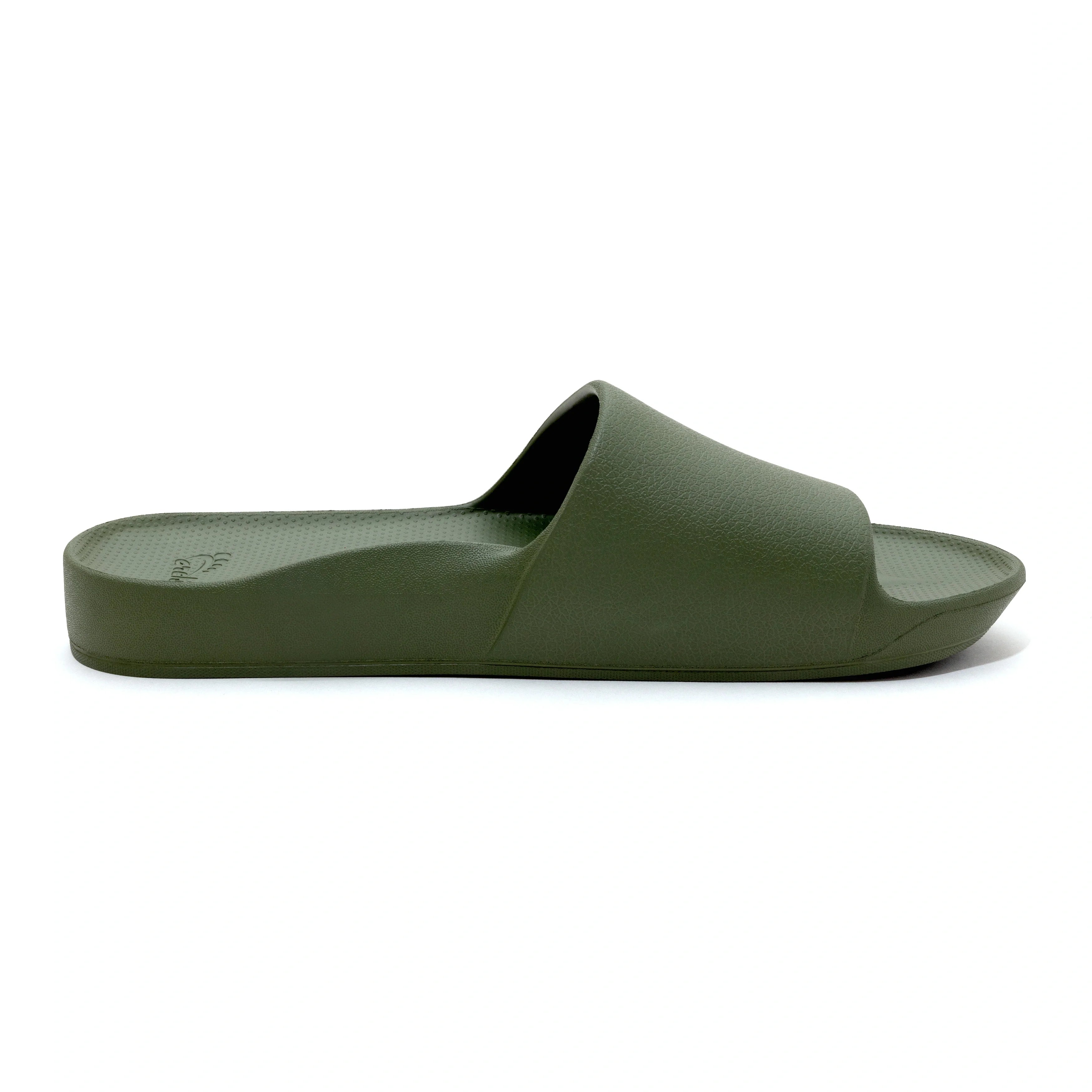 Arch Support Slides - Classic - Olive - Clean Look Travel Sandals