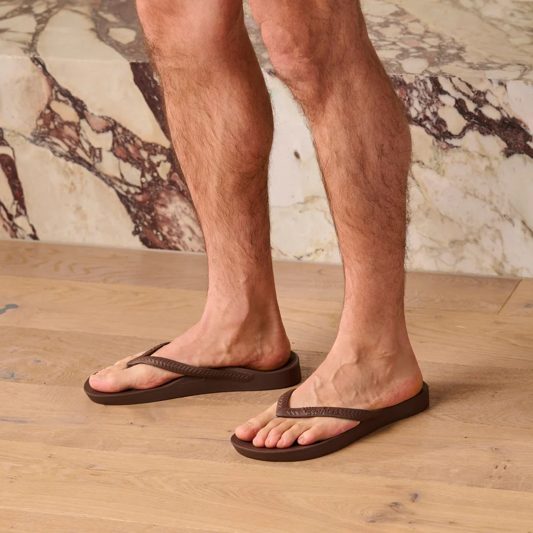 Arch Support Flip Flops - Classic - Brown - Easy Wear Contour Sandals