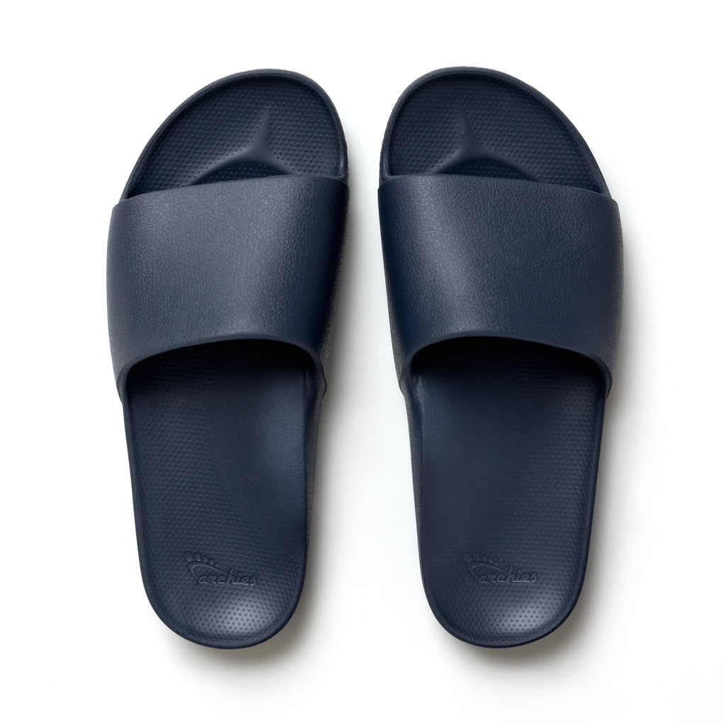 Arch Support Slides - Classic - Navy - Smooth Step Soft Strap Sandals