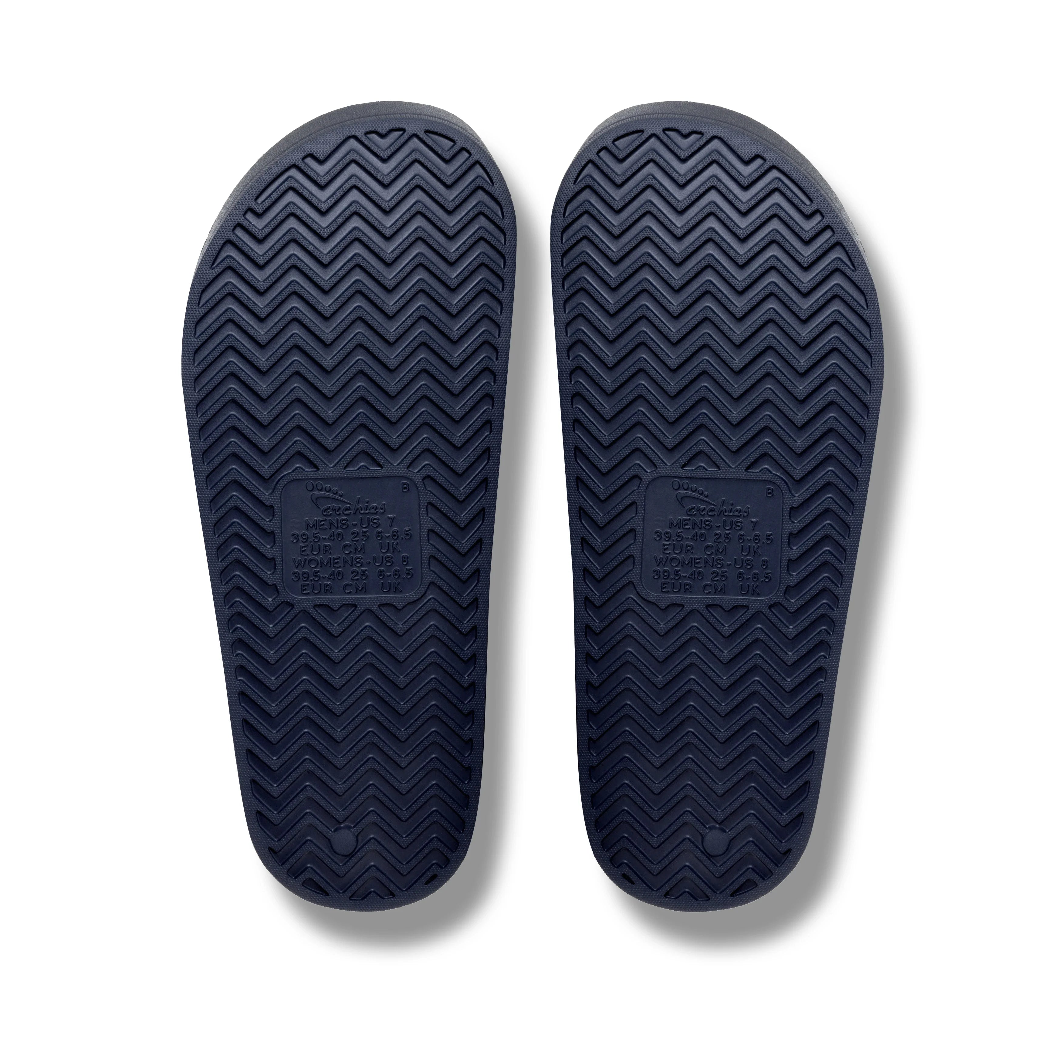 Arch Support Slides - Classic - Navy - Smooth Step Soft Strap Sandals