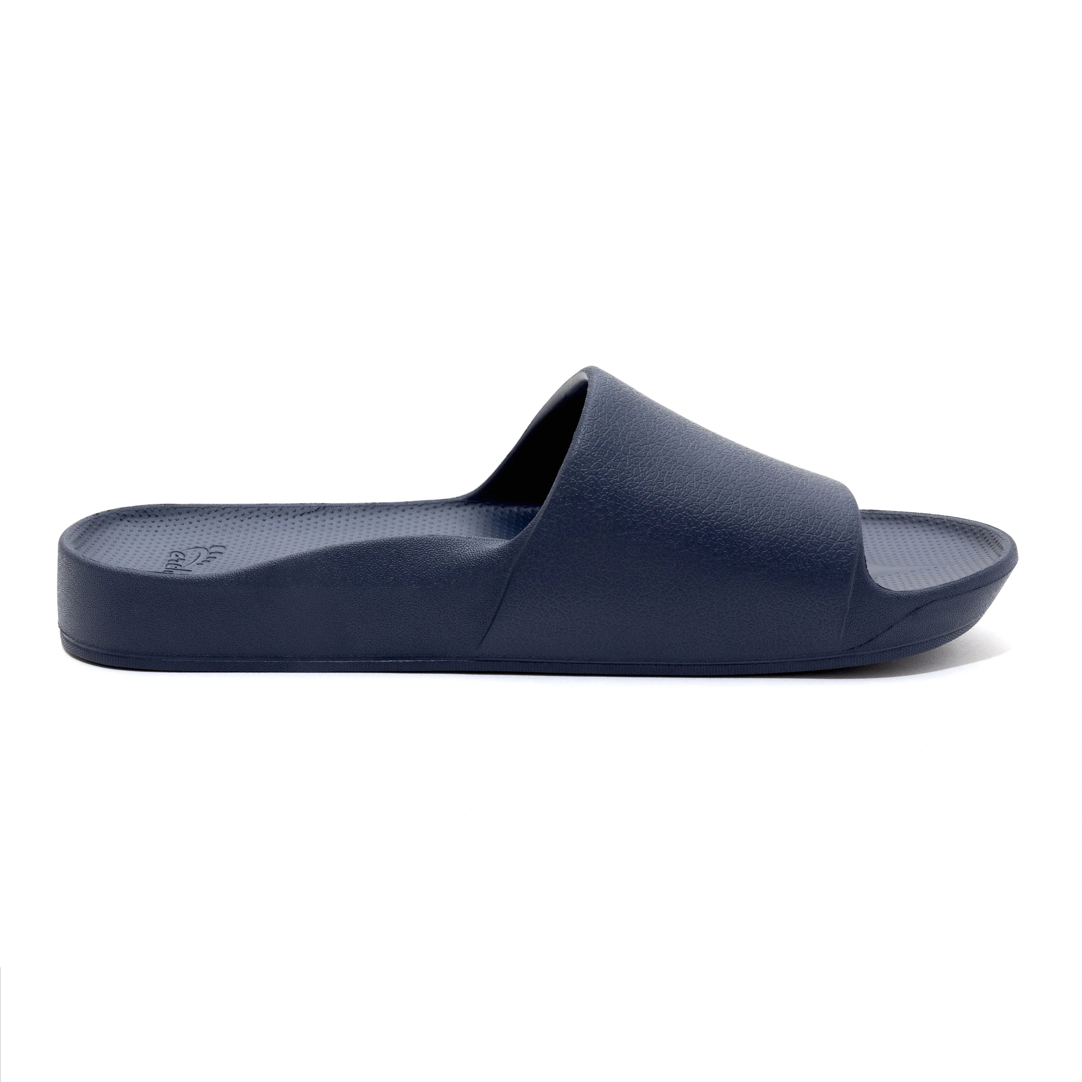 Arch Support Slides - Classic - Navy - Smooth Step Soft Strap Sandals