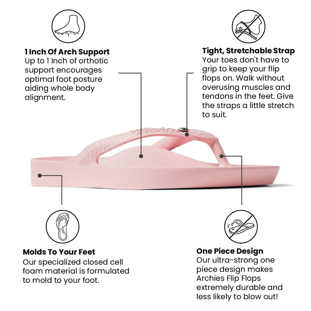 Arch Support Flip Flops - Classic - Crystal Pink - Everyday Everyday Sandals