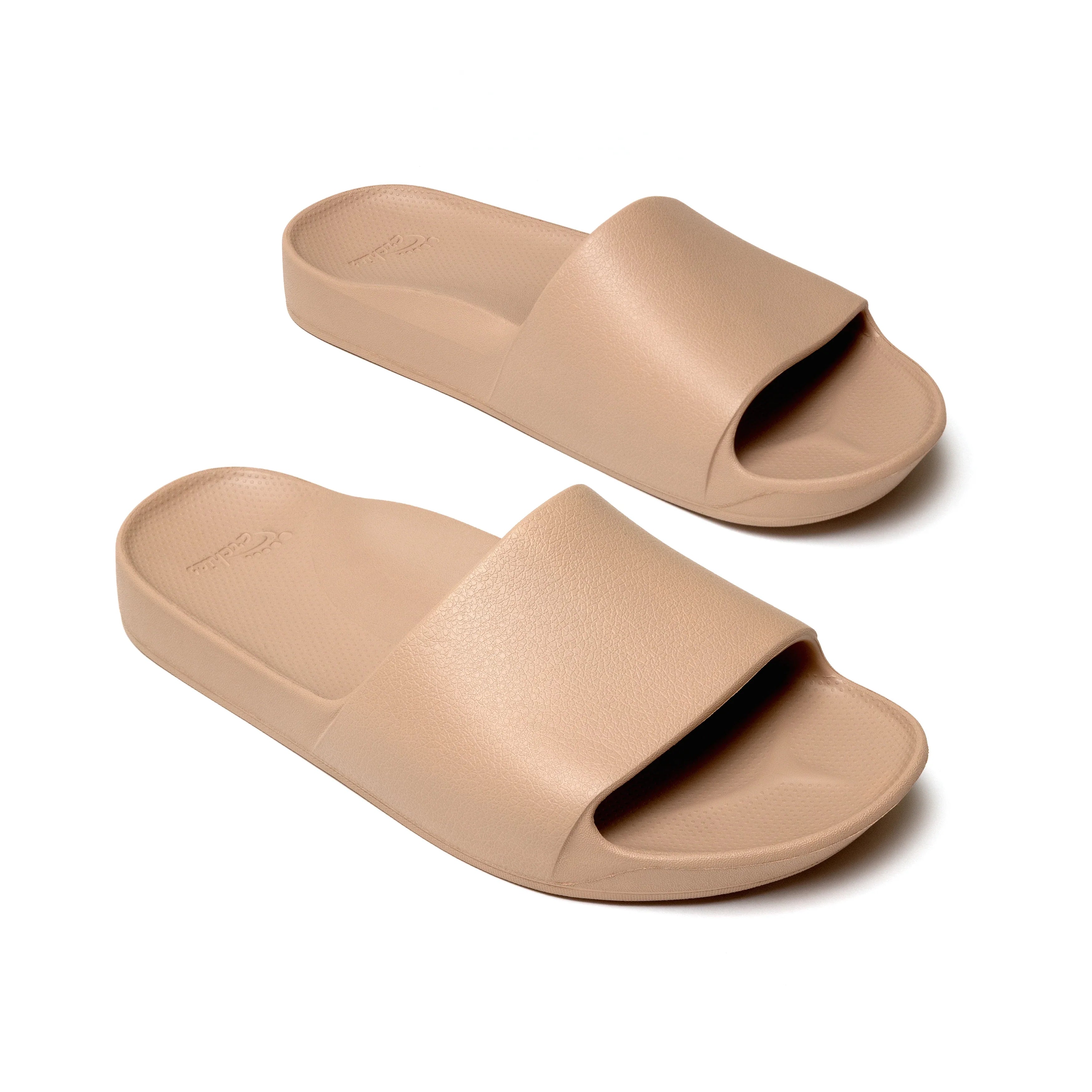 Arch Support Slides - Classic - Tan - Pool Ready Travel Sandals