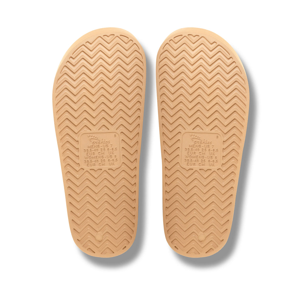 Arch Support Slides - Classic - Tan - Pool Ready Travel Sandals