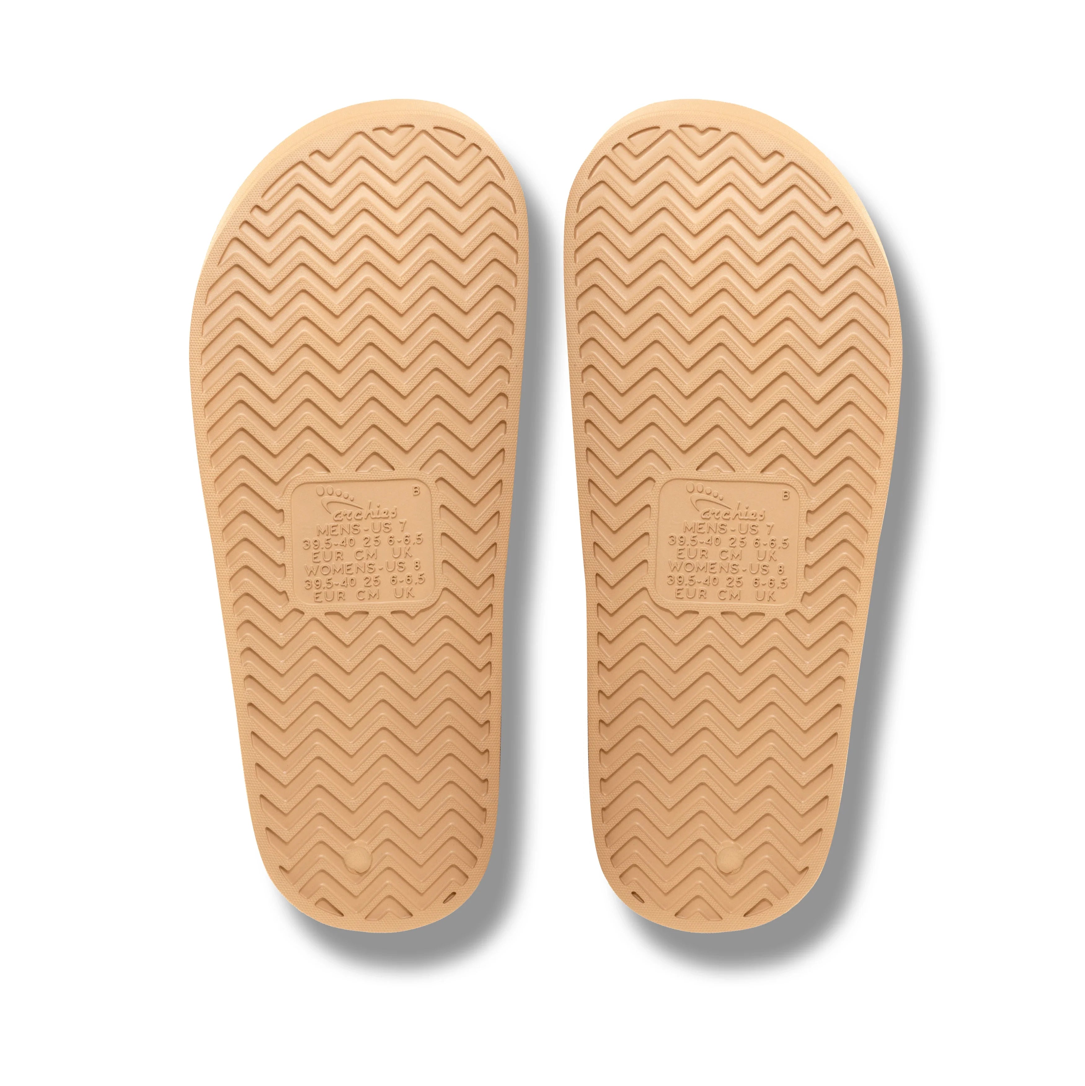Arch Support Slides - Classic - Tan - Pool Ready Travel Sandals