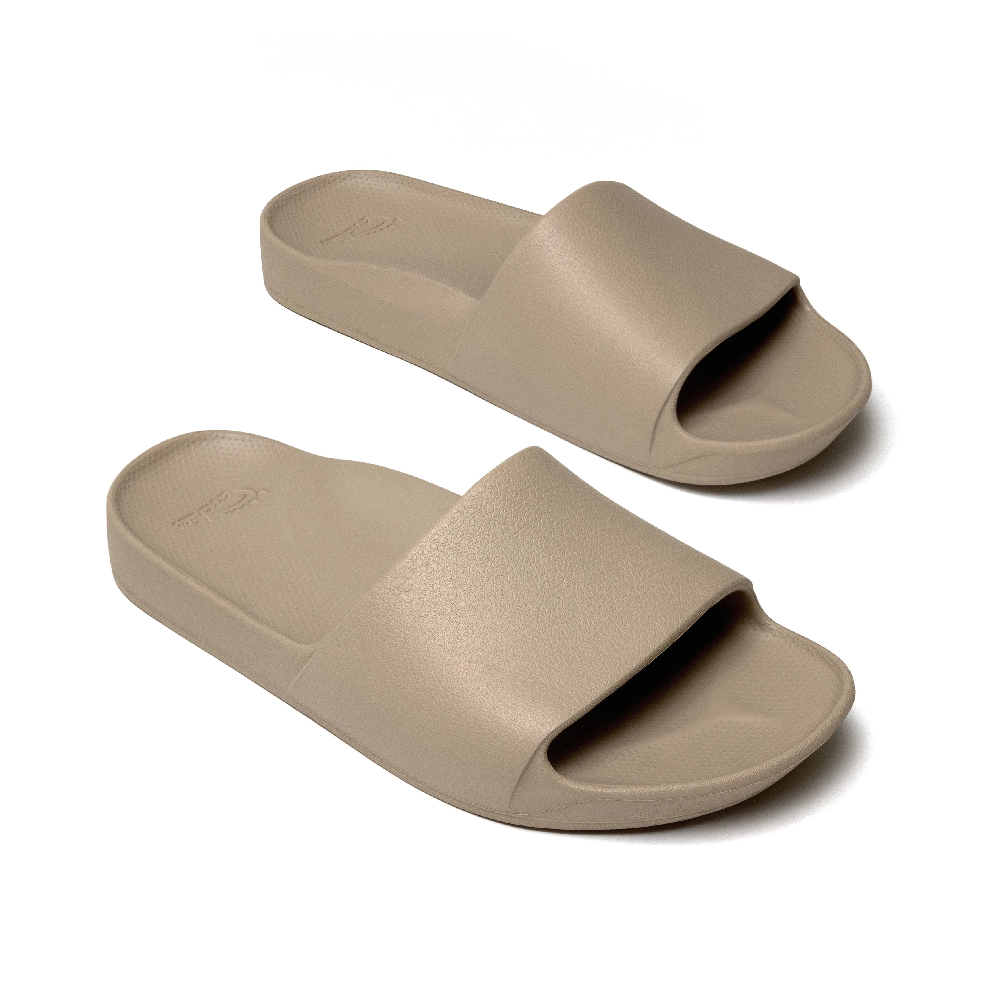 Arch Support Slides - Classic - Taupe - Classic Soft Strap Sandals
