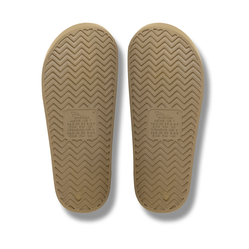 Arch Support Slides - Classic - Taupe - Classic Soft Strap Sandals