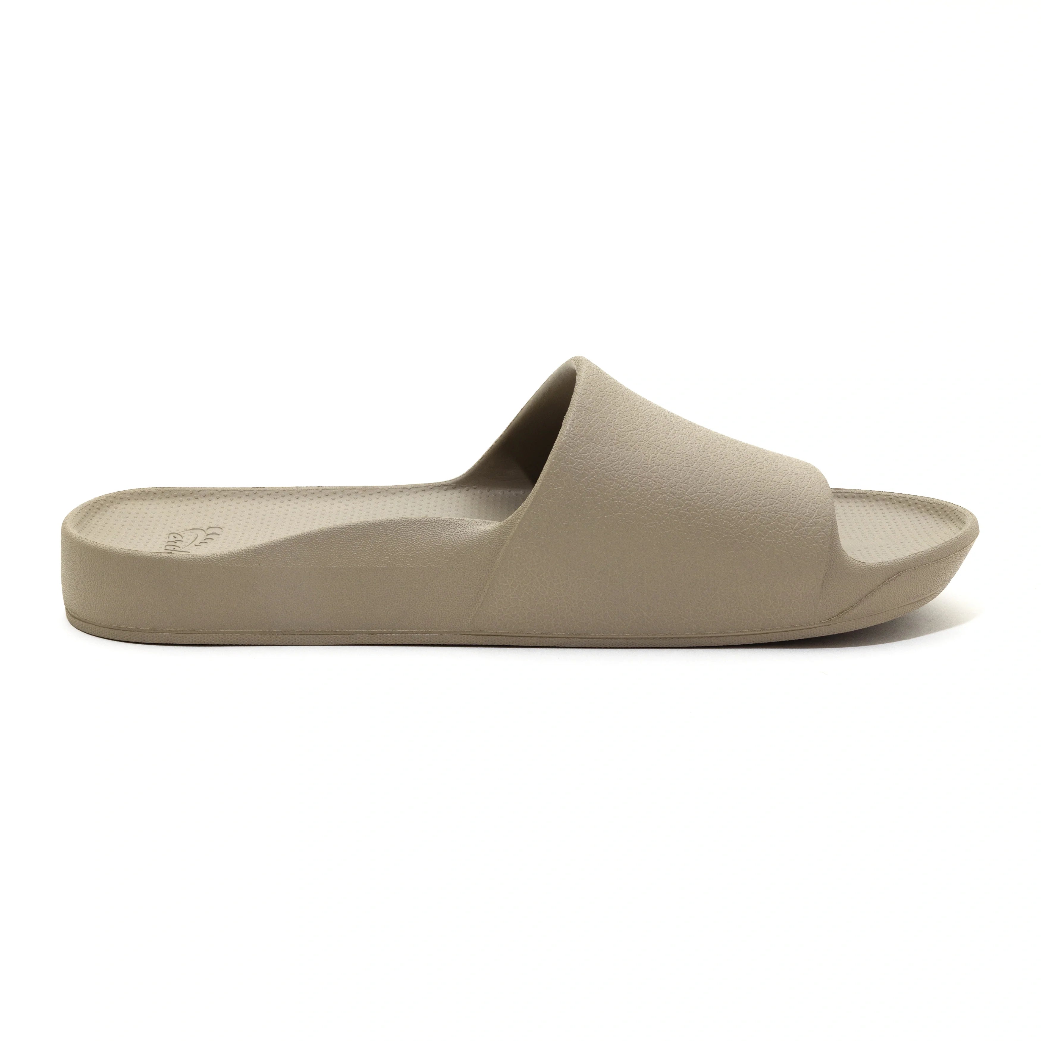 Arch Support Slides - Classic - Taupe - Classic Soft Strap Sandals
