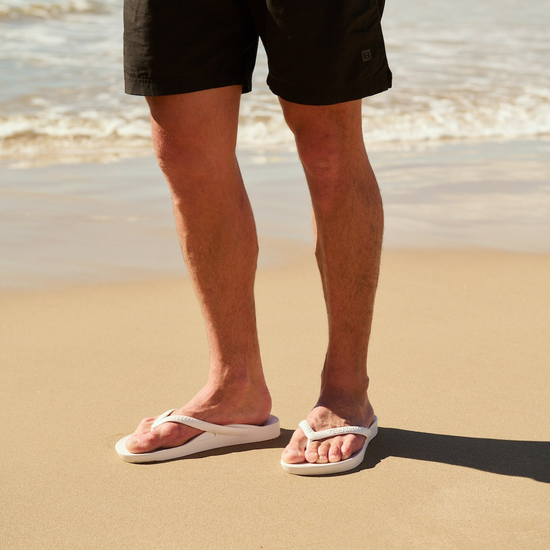 Arch Support Flip Flops - Classic - White - Fresh Contour Sandals